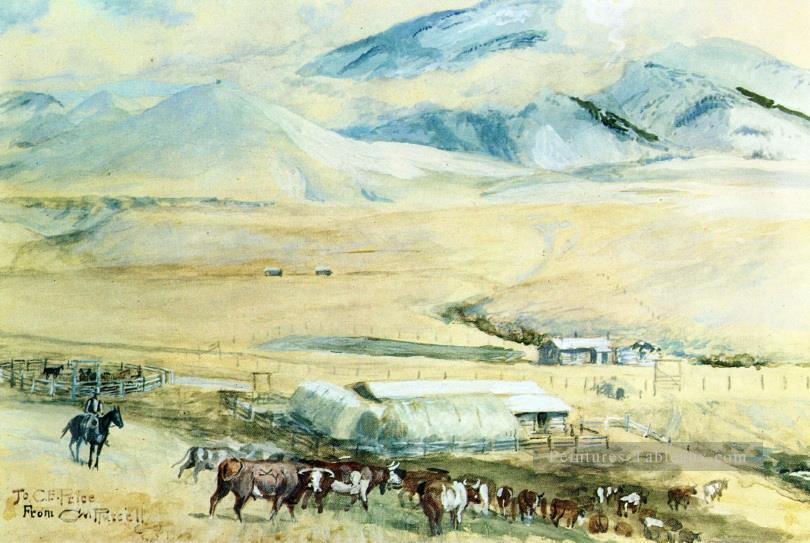 le cow boy paresseux 1905 Charles Marion Russell Indiana Peintures à l'huile